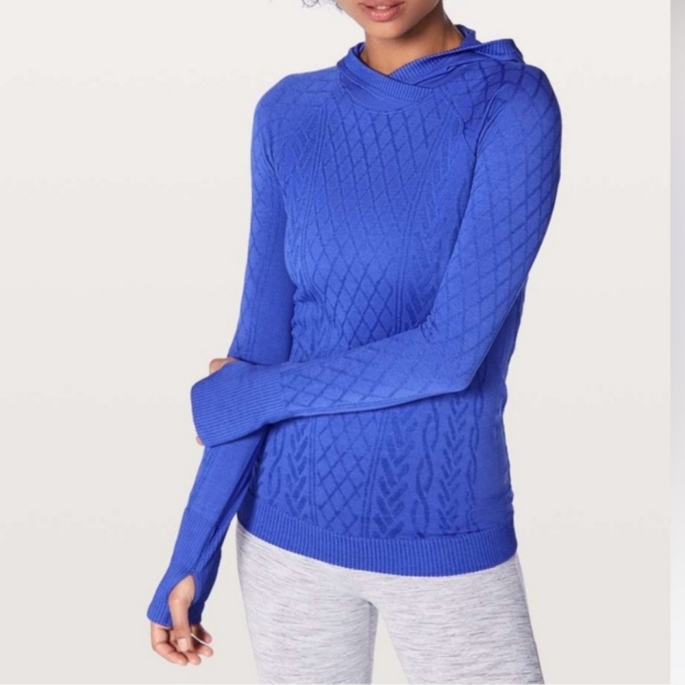 Lululemon Blue Rest Less Hoodie Activewear Pullover Size 4
